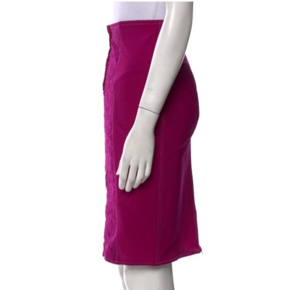 NWT D&G Purple Lace Pattern Knee-Length Skirt Size: M - Picture 2 of 7